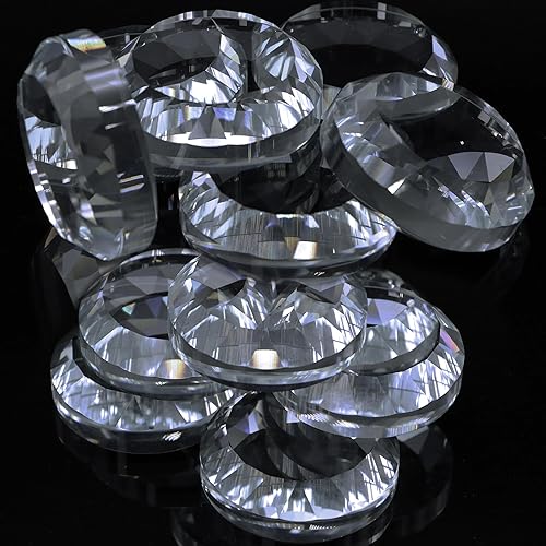 OKQX 12-Pack Crystal Glass Pattern Weights for Sewing - Fabric Weights for Precision Dressmaking, Pattern Cutting & Crafting, Shatter-Resistant Sewing Accessories,2“ Diameter, 0.58" Thickness - M; 2 in Dia, 0.58 in Thick 12 Pack