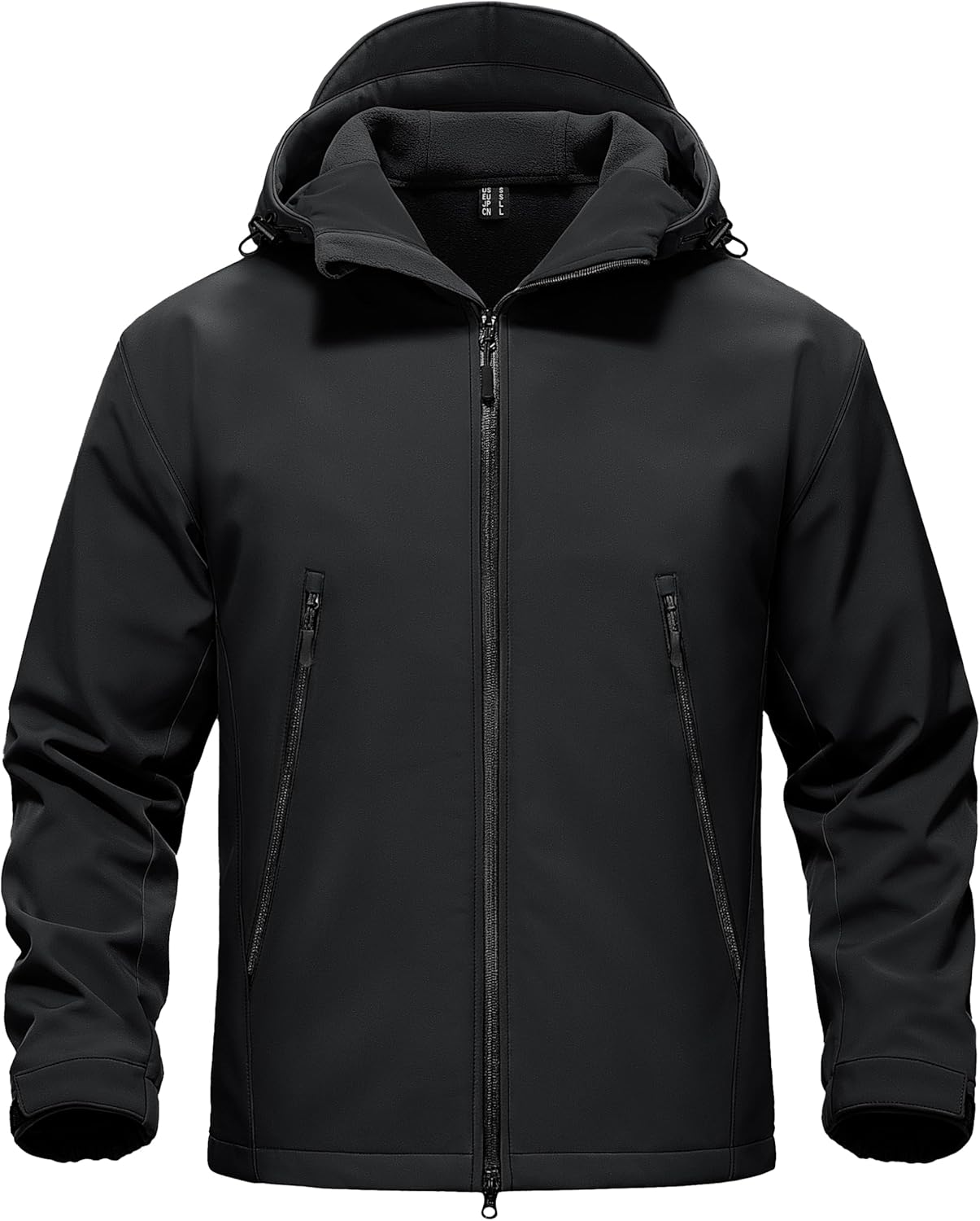 TACVASEN Men's Hooded Softshell Jacket Waterproof Fleece Lined Rain Jacket Lightweight Windbreaker Winter Coat Outdoor Hiking