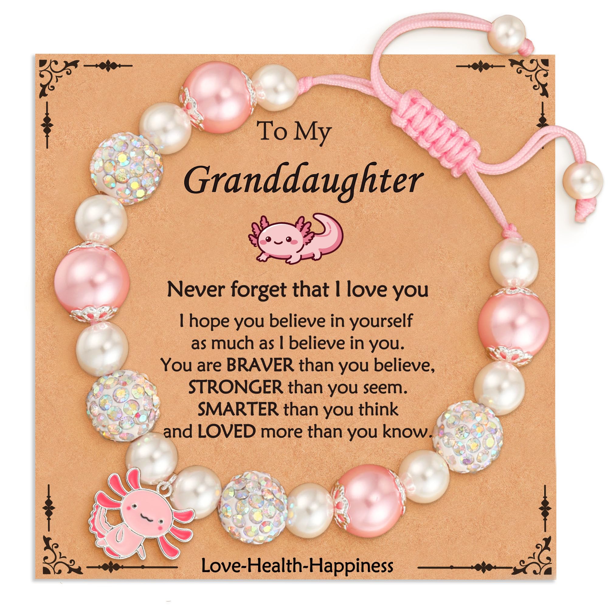 VULETO Axolotl/Horse Bracelet Gifts for Girls Kids, Charm Pearl Bead Bracelet Cute Stuff Birthday Jewelry for Daughter Granddaughter Teens