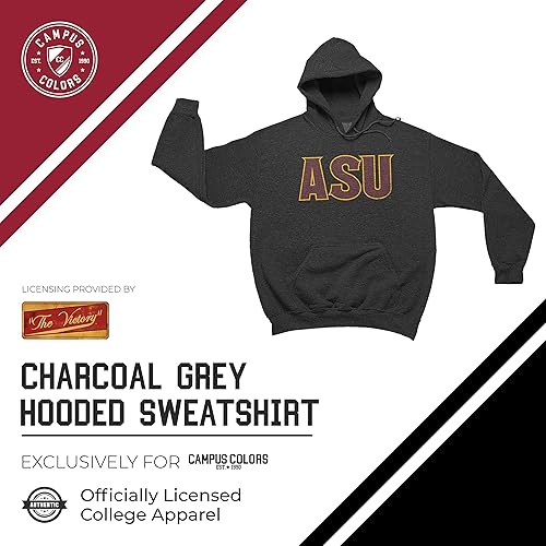 Miniatura 3 de Campus Colors NCAA Adult Cotton Blend Charcoal Hooded Sweatshirt - Made from Ringspun and Versatility