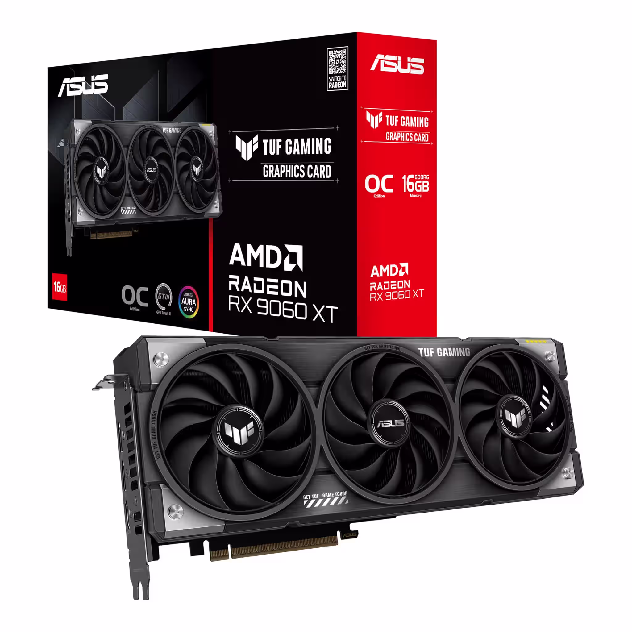 ASUS TUF Gaming Radeon RX 9060 OC GDDR6 Grafikkarte Schwarz 90YV0LF0-M0NA00