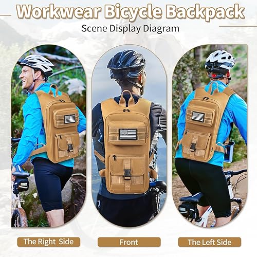 Miniatura 8 de Mochila de hidratación, táctica Molle Water con vejiga de agua de TPU de 2 L, para hombres y mujeres, mochila de agua ligera, paquete de hidratación