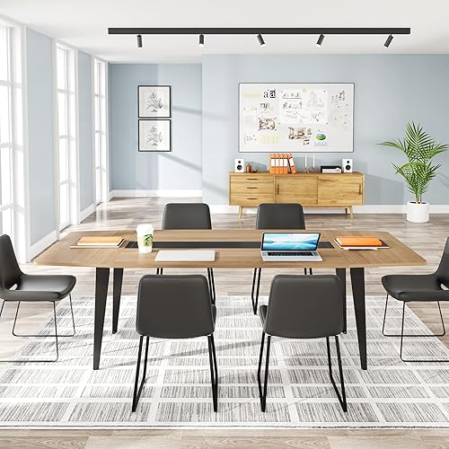 Miniatura 3 de Tribesigns Mesa de conferencias de 6 pies, 70.86 pulgadas de largo x 35.43 pulgadas de ancho x 29.52 pulgadas de alto, mesa de reuniones moderna