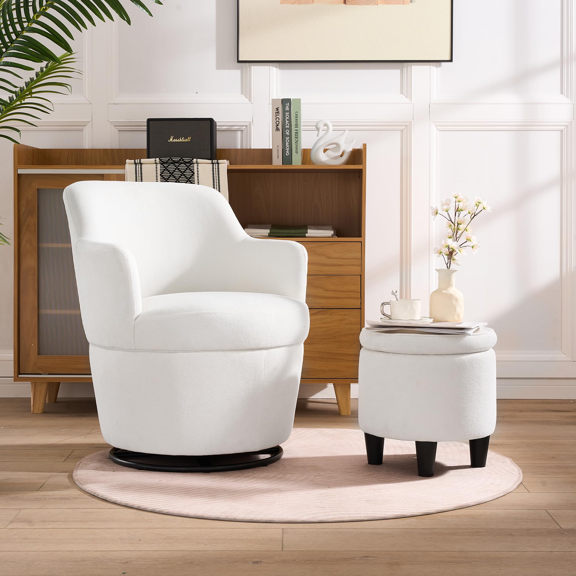 Comfy Chair With Ottoman Blue Barrel Chair Ottoman Set Modern