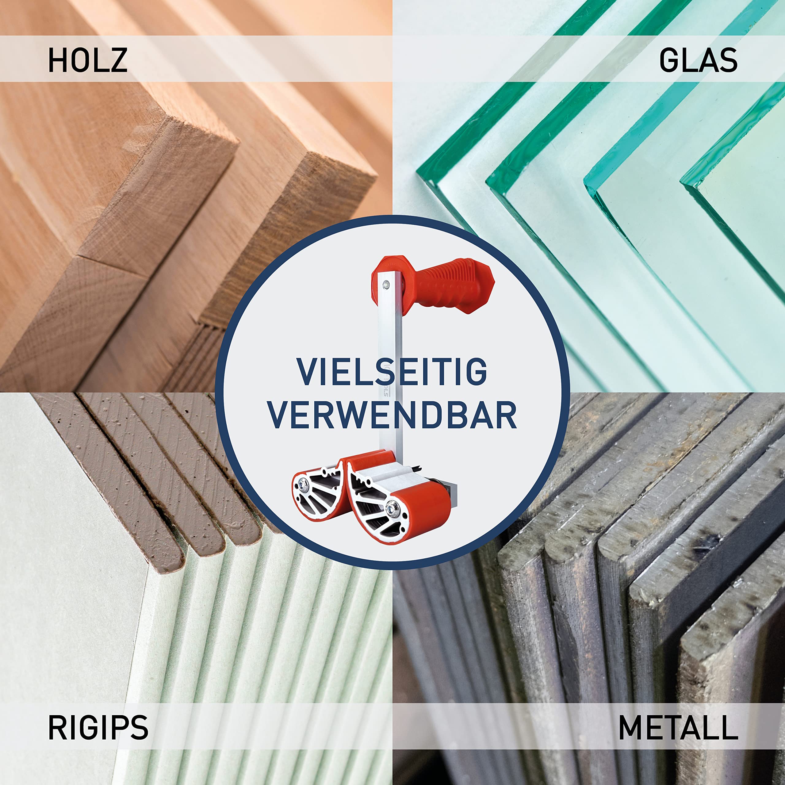 IQ-Tools Plattenträger das Original 0-55 mm – Hochleistungsklemme, Verstellbare Spannkraft, robuste Klemme & Plattenheber, Klemmzange & Klemmplatte, Tragvorrichtung, Ideal für Schwerlast & Montage