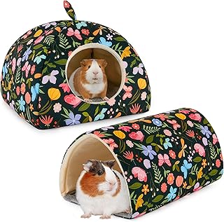 Hedgeink Guinea Pig House & Tunnel Set - Cuddly House & Toy for Rabbits, Guinea Pigs, Ferrets and Other Small Animals product image