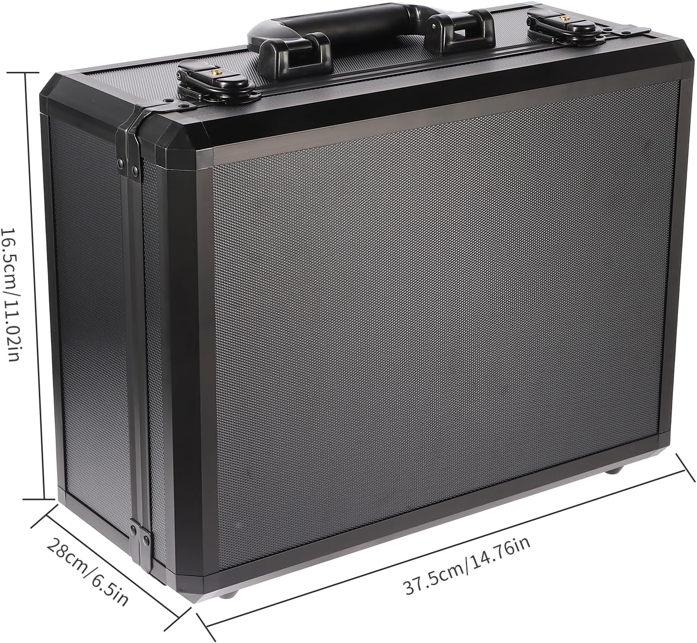 EcoVibe Trading Card Storage Box, Aluminum Alloy Card Case Holds 600+ Toploaders & One-Touch Holders, Sports Card Storage for 3" x 4" 35pt Rigid Card Holders(Black)