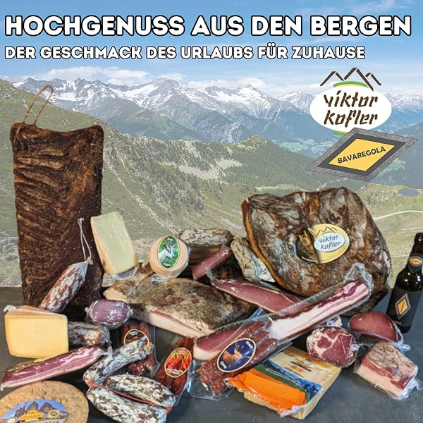 BAVAREGOLA Südtiroler Speck Set - 4 Stücke á 200g - g.g.A. Speck, Heuspeck, Lorber Speck & Bergblumenspeck - Original Südtiroler Speck Spezialität - Schinkenspeck geräuchert & luftgetrocknet - 5