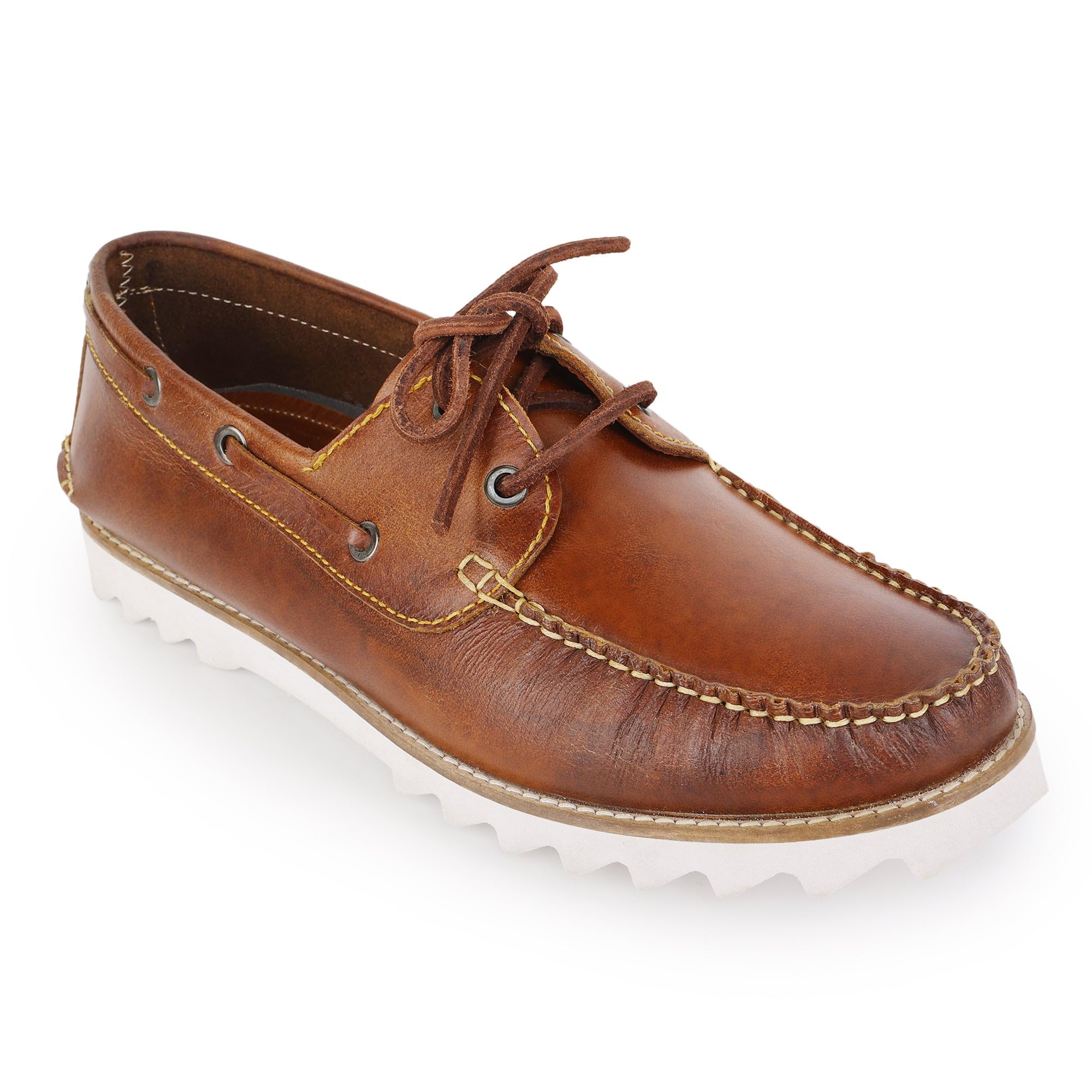 Super Light True Moccasin Construction Pure Leather Boat Shoe - Float TimTan, SLBOAT117TAN-image-42