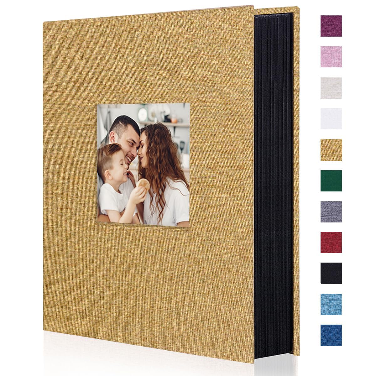 Artmag Photo Album 4x6 300 Large Capacity Linen Album Book Holds 300 Horizontal Photos for Family Wedding Anniversary (300 Pockets, Khaki)