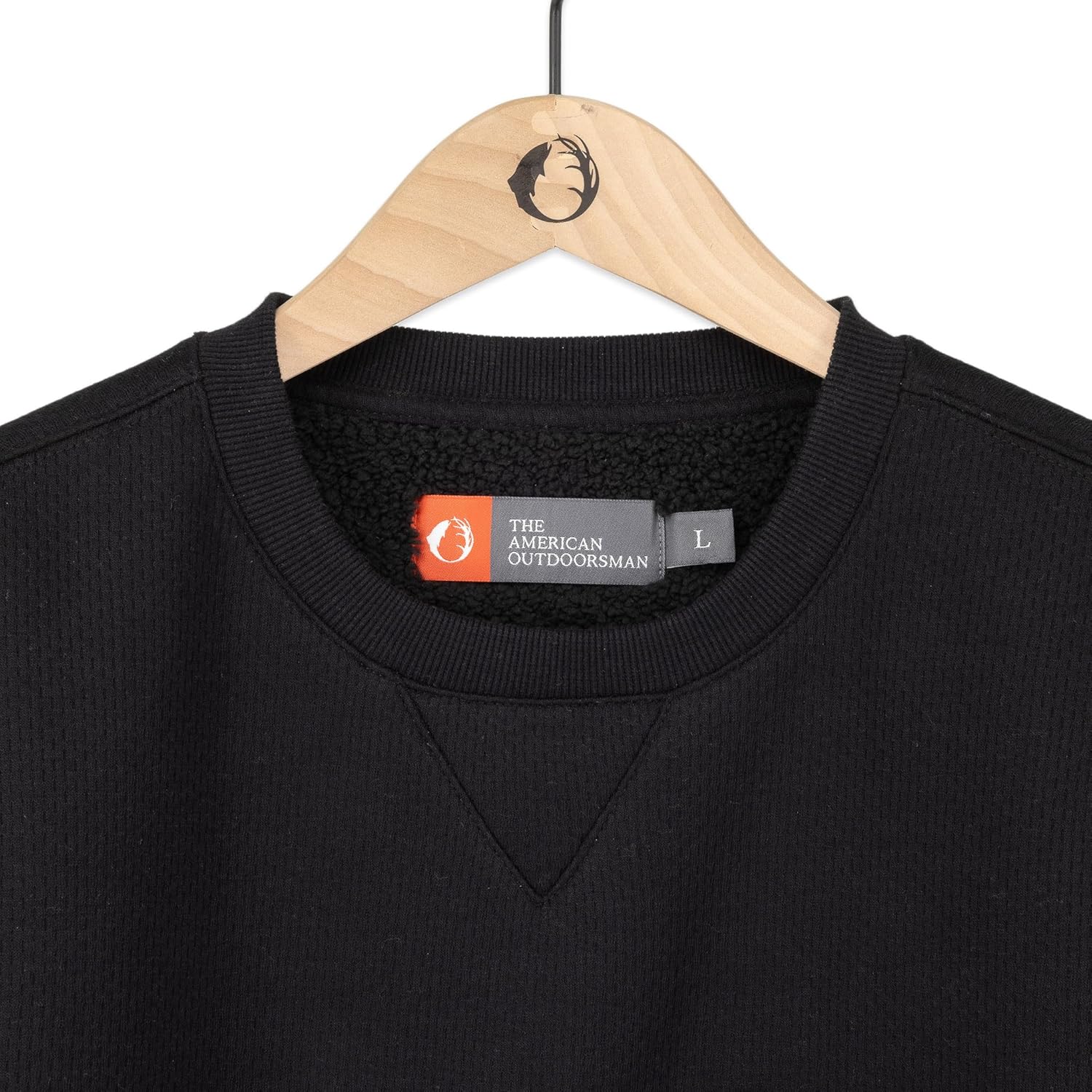 The American Outdoorsman Sherpa Lined Crewneck - Long Sleeve Sherpa Pullover Men's Long Sleeve Shirt - Winter Pullover - Image 7