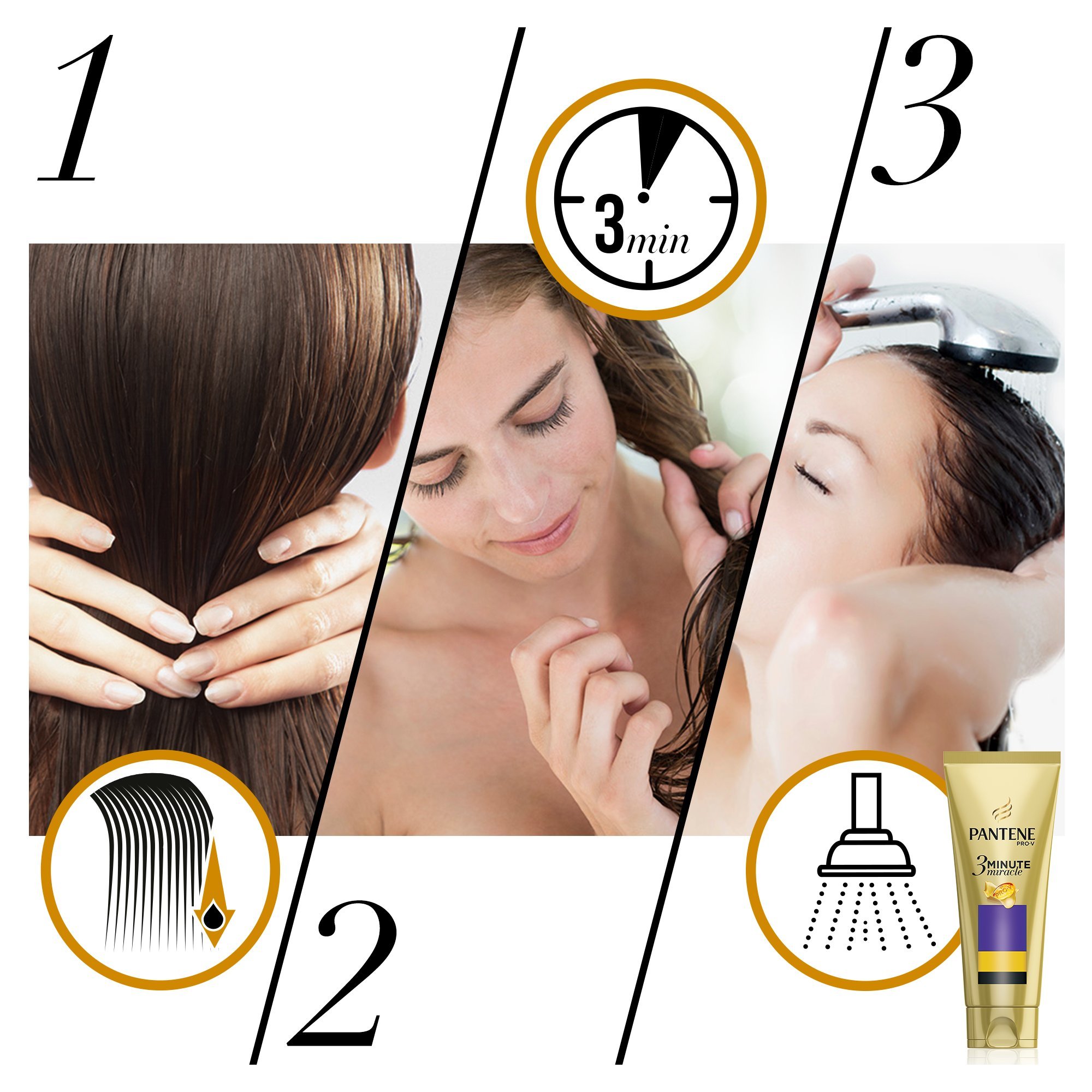 Pantene Pro-V Miracle odżywka do włosów, czysta objętość przez 3 minuty, odżywka, pielęgnacja włosów, połysk, nadaje włosom objętość, widocznie zdrowsze włosy, piękno, złoty, 150 ml