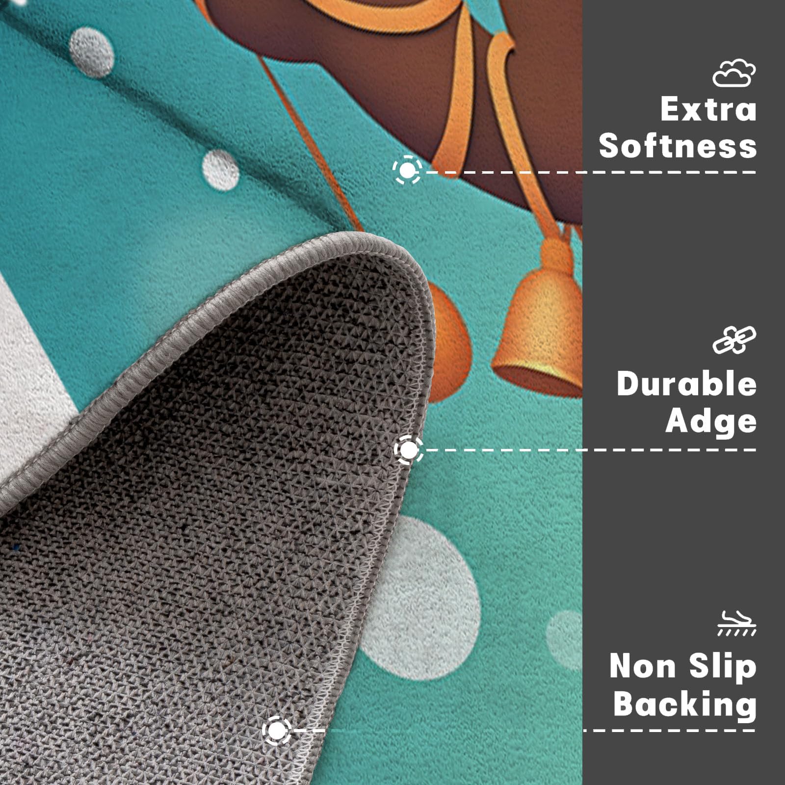 Felpudo ¡Feliz Navidad!, 80x120cm Alfombra Puerta ¡Qué Lindos Renos!, Alfombra Navidad Antideslizante para Cocina Pasillo Salón, Felpudo Entrada Casa Decoración