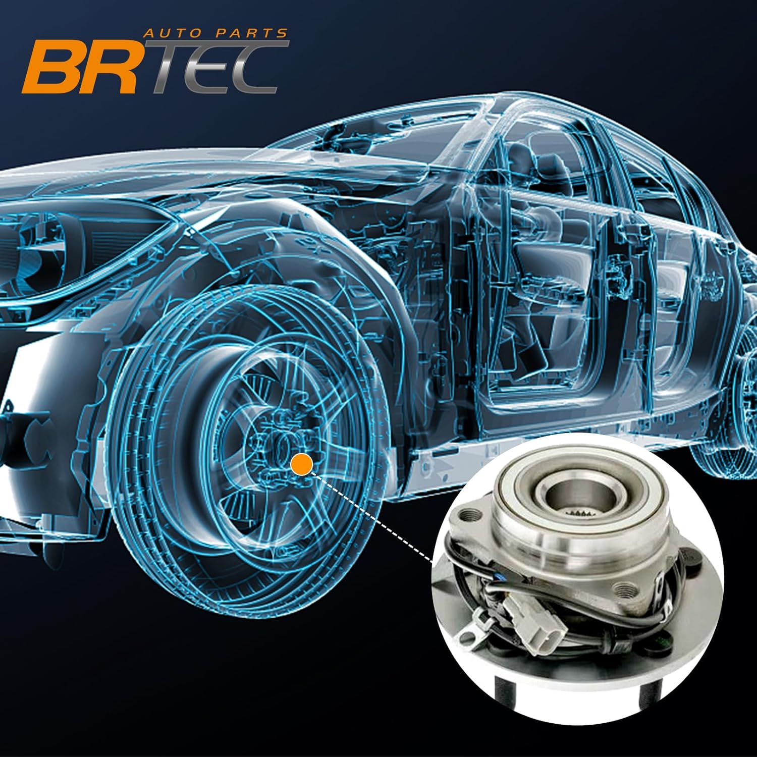 515023 4WD Front Right Passenger Side Wheel Hub and Bearing Assembly for Dodge Ram 1500 1997-1999 5 Lugs w/ABS