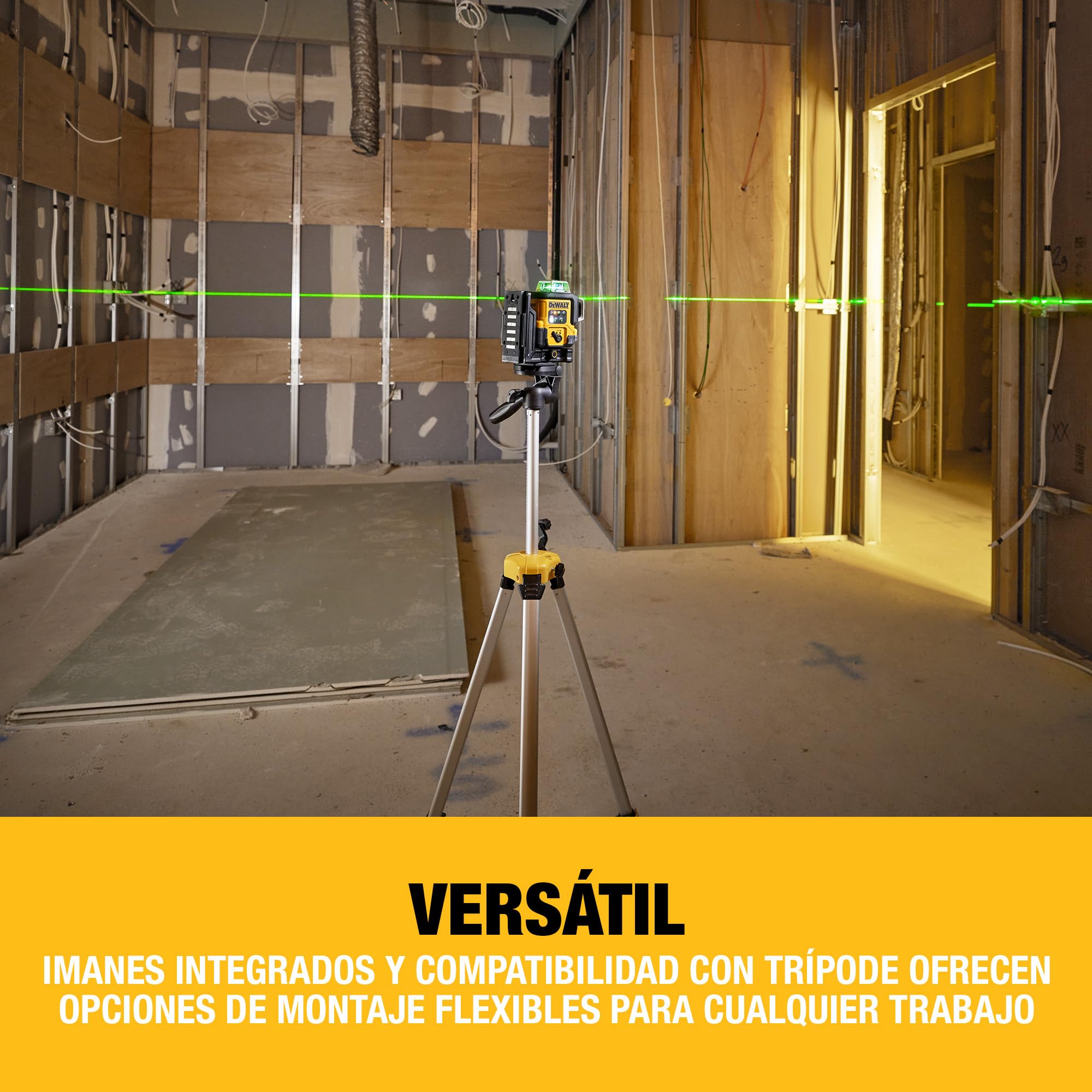 DEWALT, Láser de línea verde 3x360° recargable por USB en estuche, DCLE14361GB-XJ