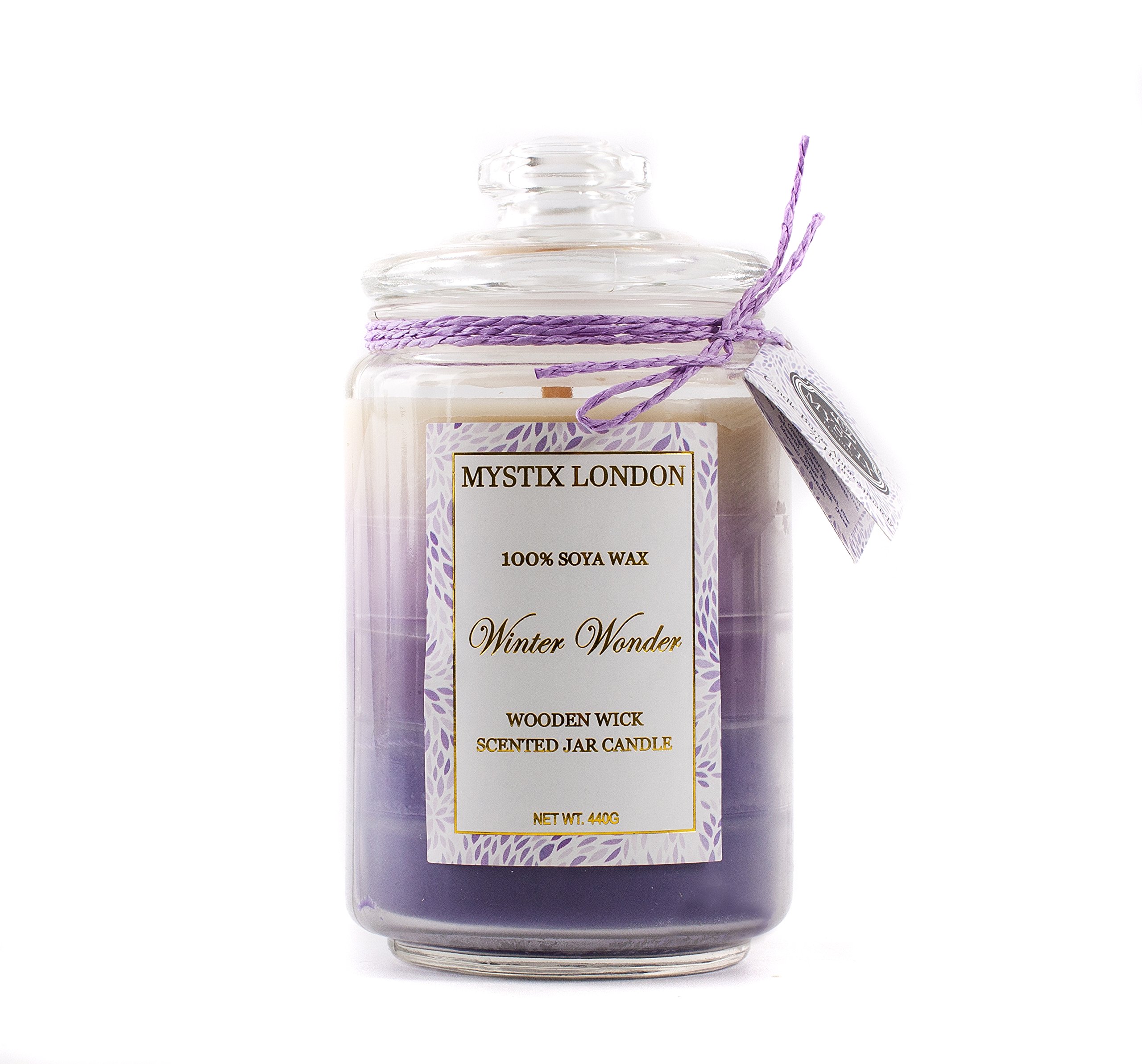 Winter Wonder bougie parfumée en bois Mystix London de 440 g pour la maison