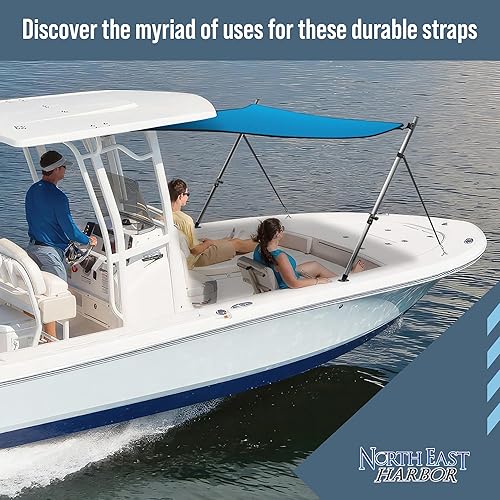 Miniatura 6 de KNOX Correas ajustables de barco para tapas Bimini, correas de toldo marino, ganchos a presión de acero inoxidable 316, parte superior de nailon