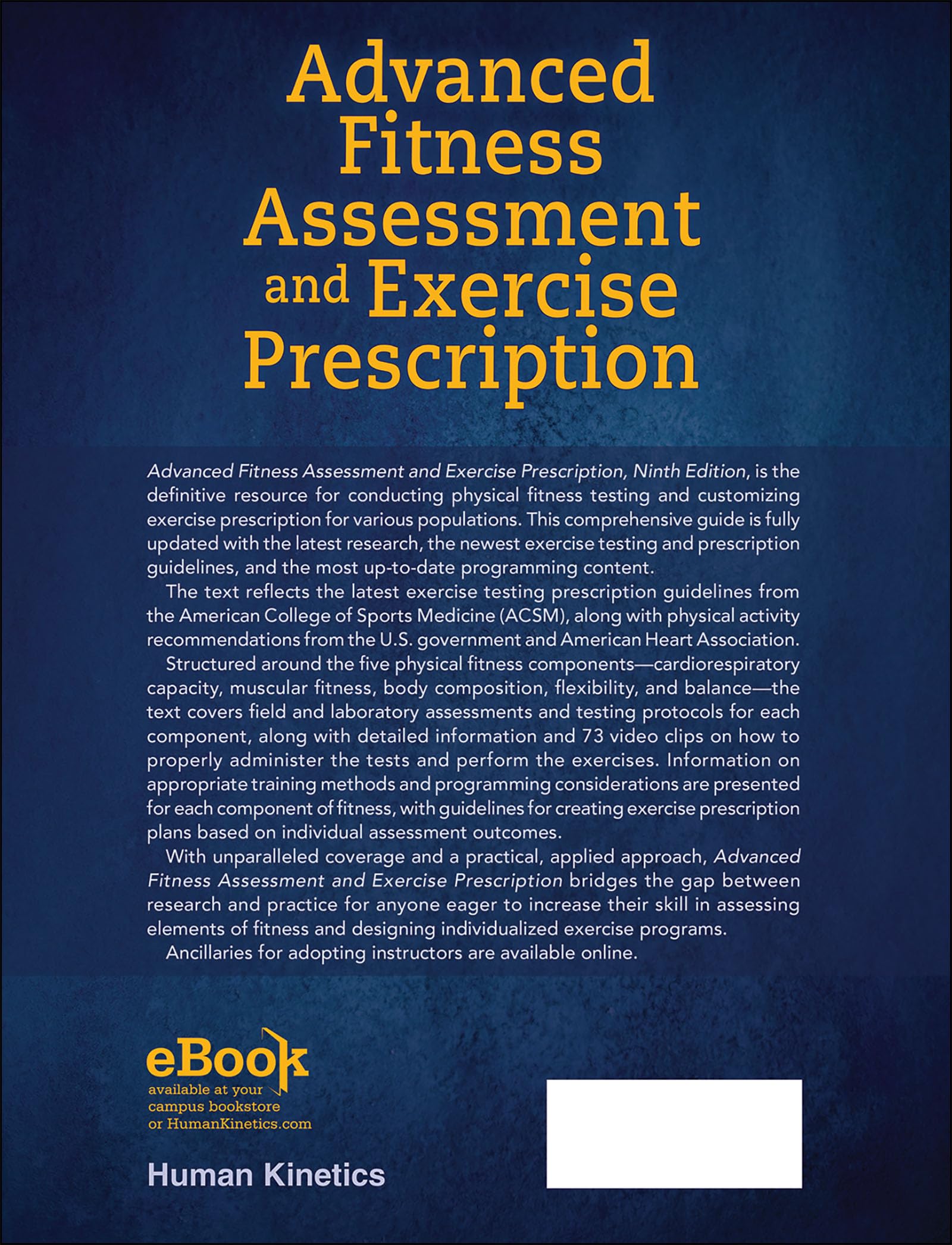 Advanced Fitness Assessment and Exercise Prescription