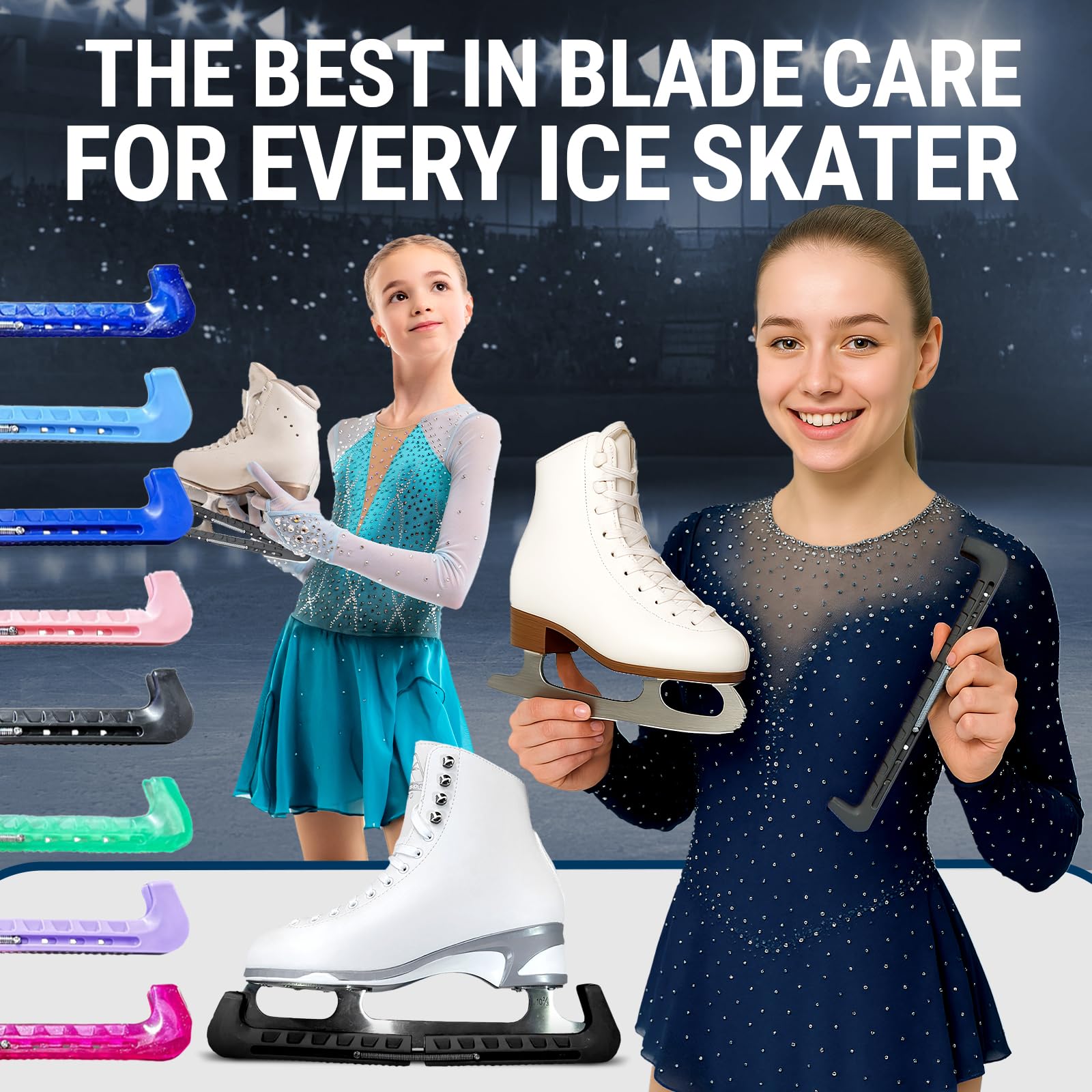 Homyl Ice Skate Blade Covers Walking Covers Durable Adjustable Universal Ice Skate Guards For Sports Training Gifts Youth Adult Accessories | PH