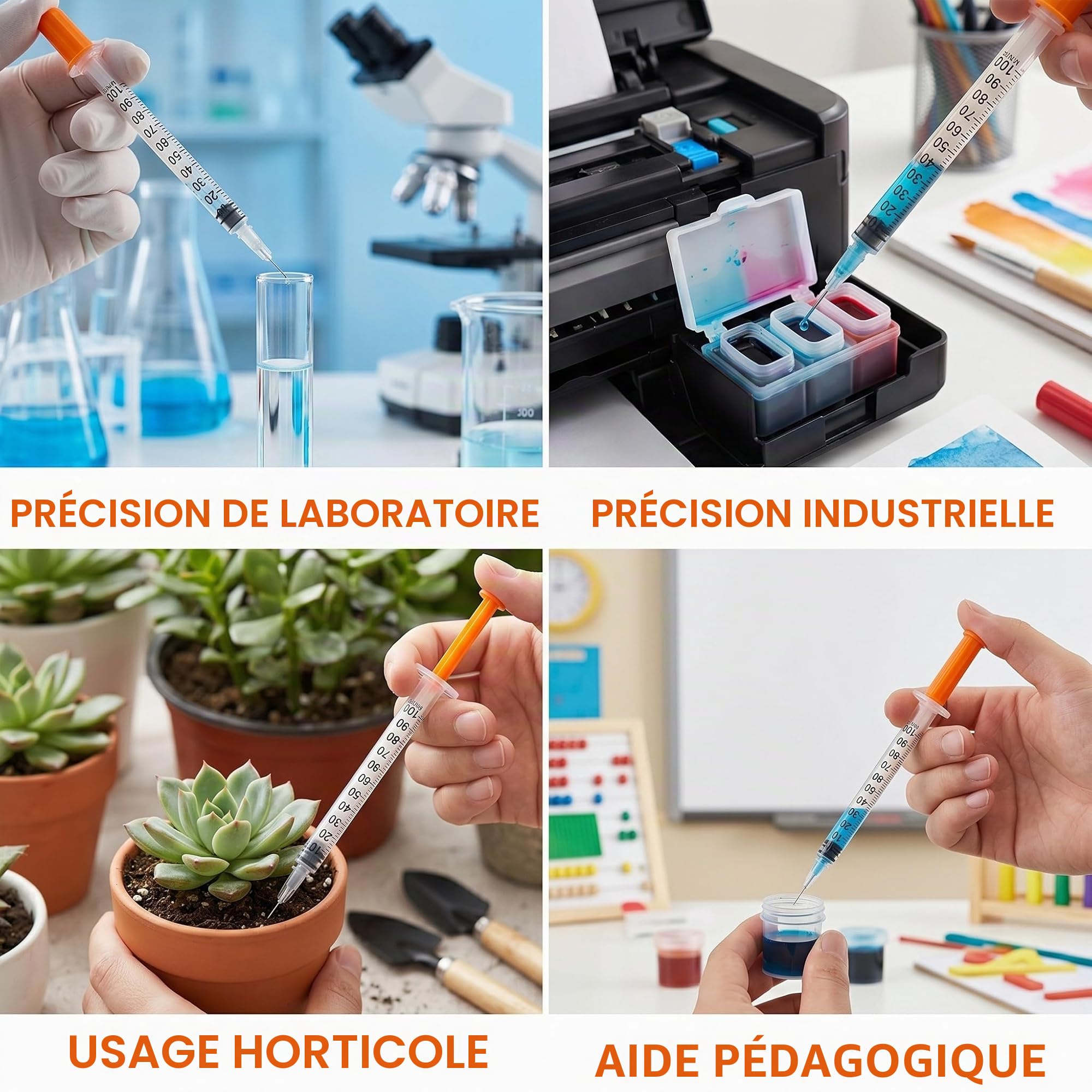 10 Pièces tubes en plastique de 1 ml(30 g x 8 mm), outils de mesure polyvalents, emballés individuellement