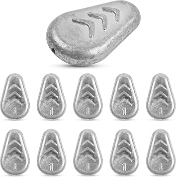 No Roll Sinker Fishing Weights, Flat Inline Catfish Sinkers Weights No Snag Slip Sinkers Saltwater Surf Fishing Weights Gear Tackle for Catfishing Rig