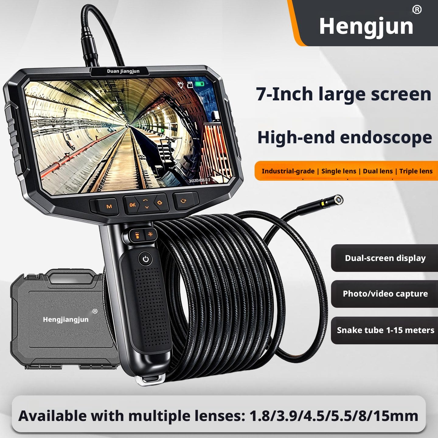 Borescope HJ-S70 Endoscope 5.5mm 5M Single Lens 1080P