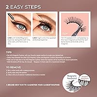 Vista 2 de KISS Magnetic False Eyelashes and Eyeliner, ‘Tempt’, 14mm, Easy to Apply, Reusable, No Glue, Flexiband Technology, Precision Felt Tip, Fortified