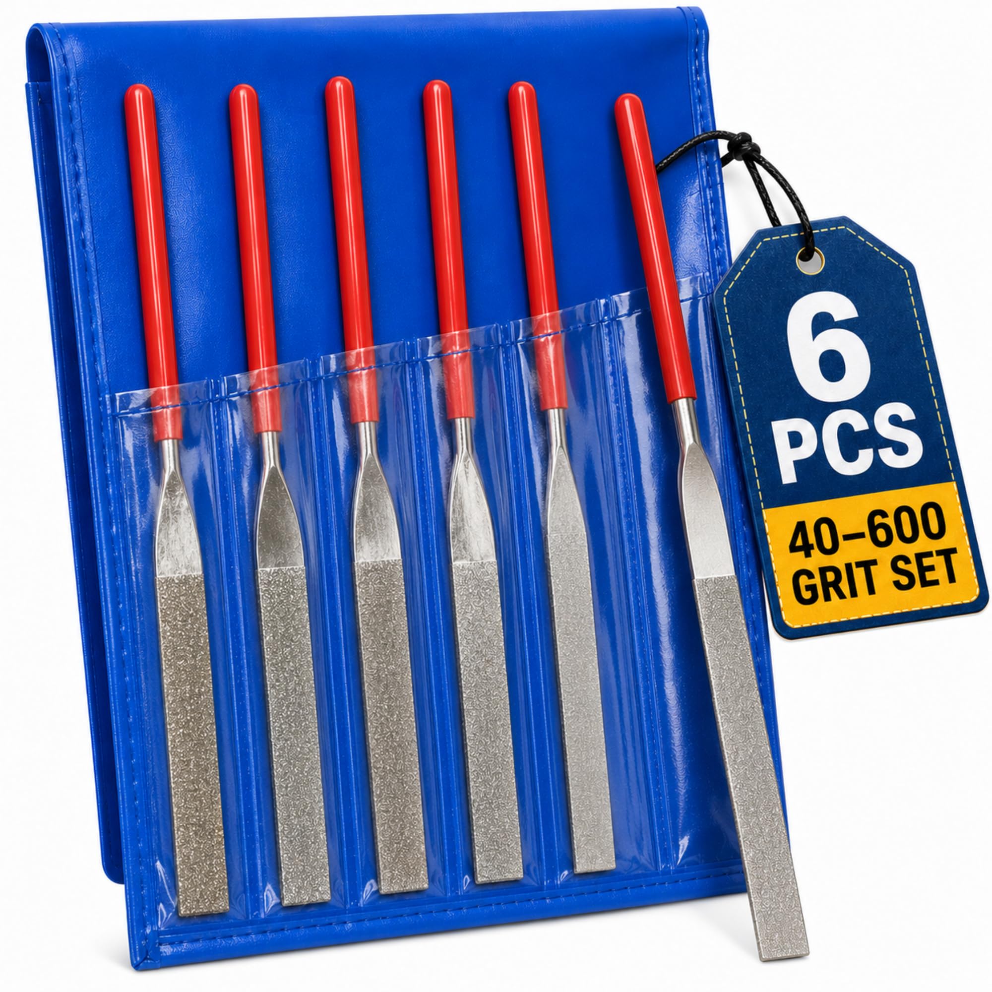 Amazon.com: Drilax 6-Pc Diamond File Set, Flat Hand Files (40–600