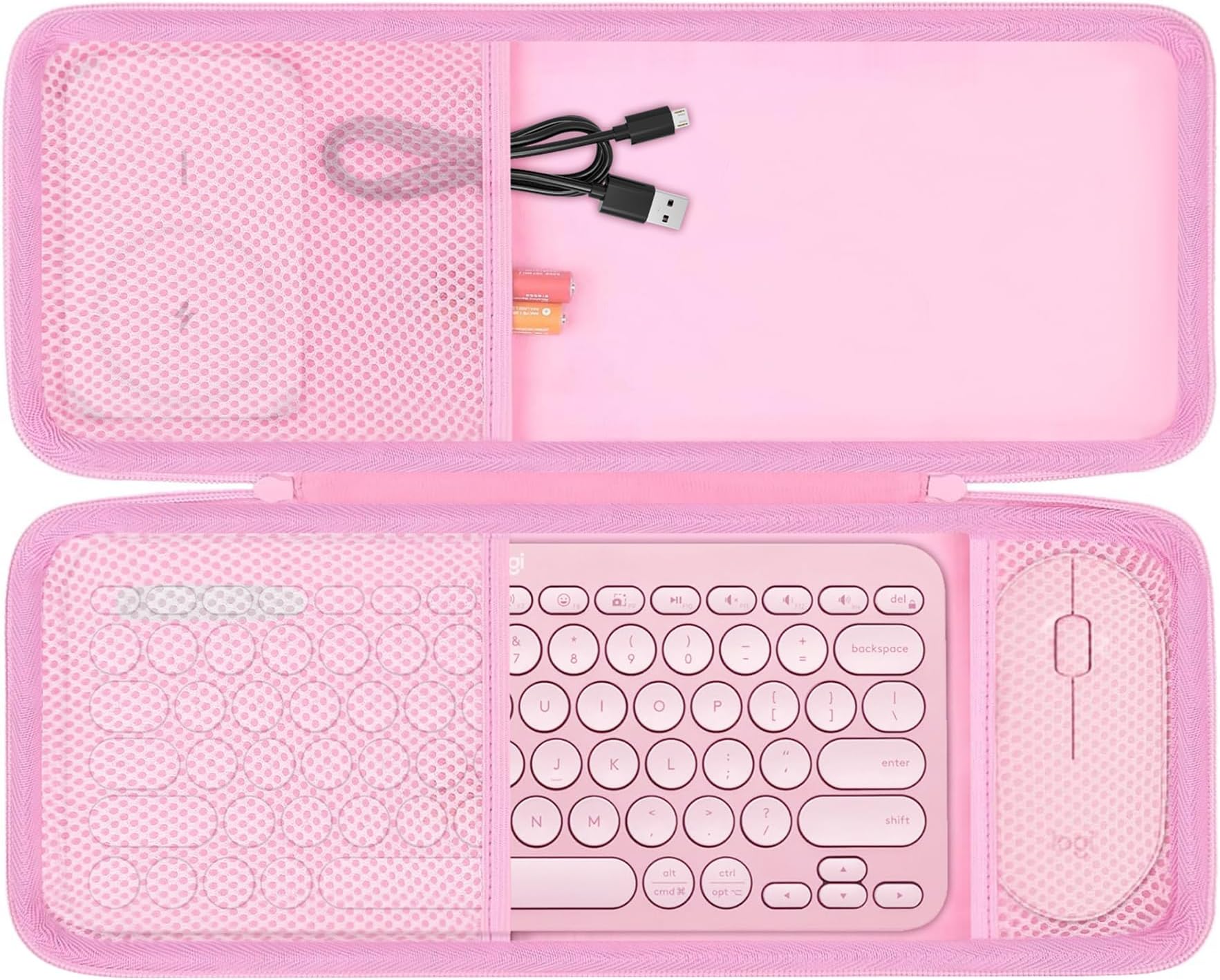BOVKE Harte Tragetasche Für Logitech POP Keys Tastatur & Maus – Mit Mesh-Fach, Reißverschluss, Schwarz-gelb (nur Case)