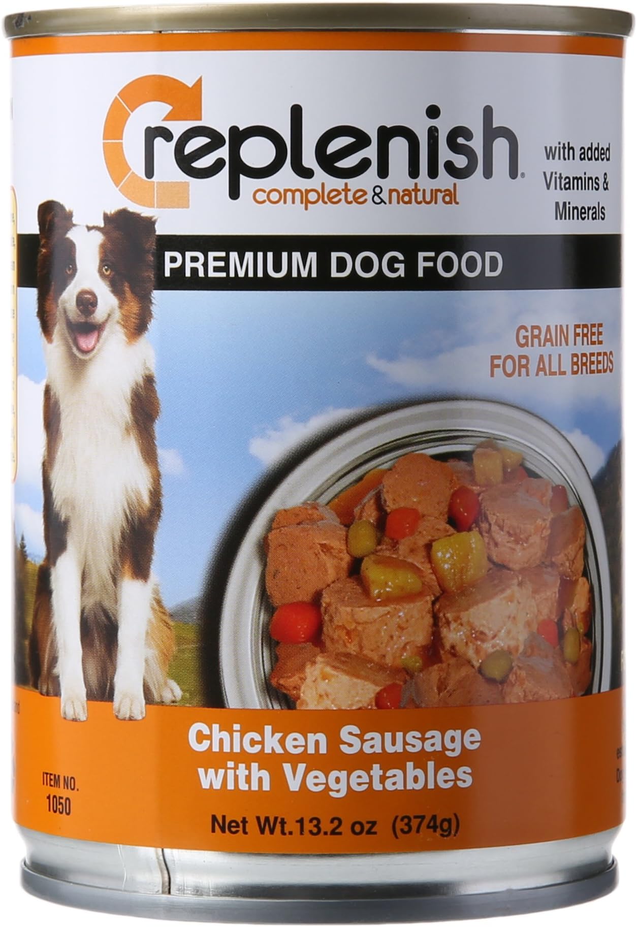 Replenish Canned Dog Food, Chicken Sausage W/Vegtables (Pack Of 12 13.2-Ounce Cans)