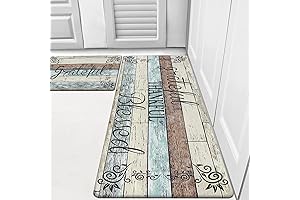 HEBE Rustic Kitchen Mats for Floor - Anti Fatigue Kitchen Mat Set of 2