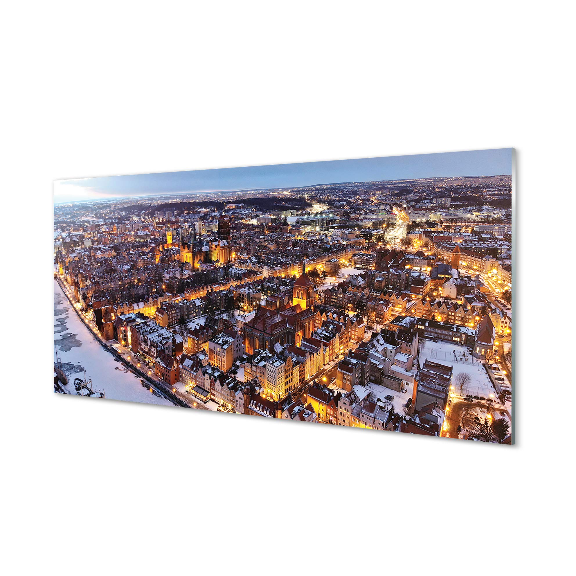 Crédence adhésive en verre trempé 100x50 cm avec panorama d'hiver pour cuisine