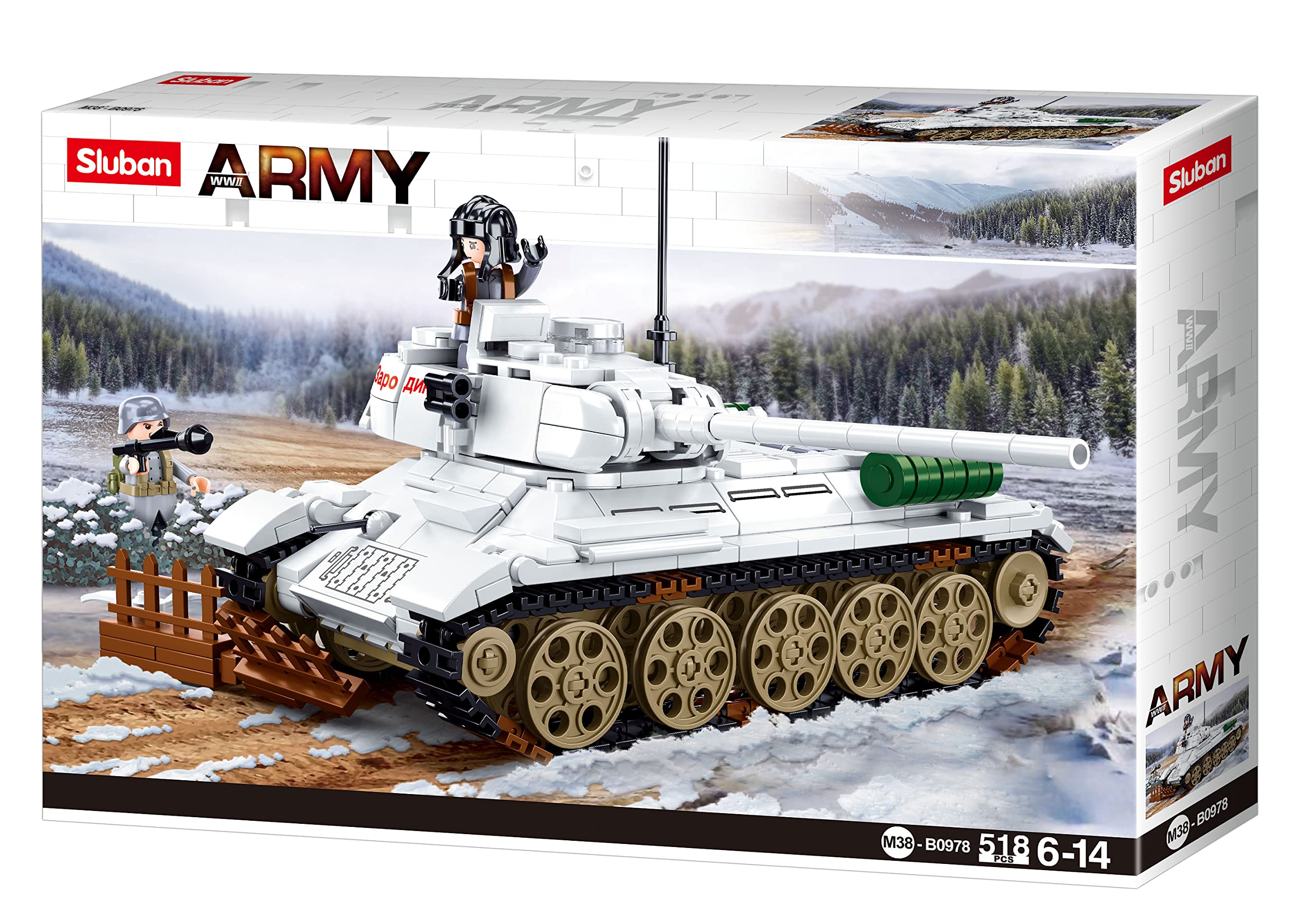 Sluban M38-B0978 Army, Battle Of Budapest, T-34/85 Medio Carro Armato 518 Pezzi