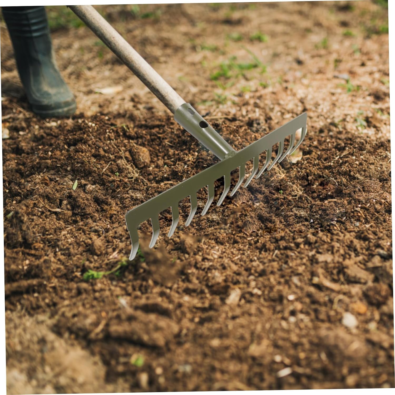 Mini Garden Rake Replacement Head Heavy Duty Teeth Metal Rake for Loosening Soil Essential Gardening Tool for Raking Soil Grass and Flowers image 5