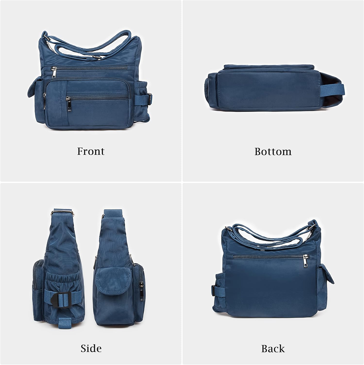 Vista 4 de Bolso bandolera RFID antirrobo para mujer, impermeable, bolso de hombro, bolso de mensajero, bolso de nailon casual