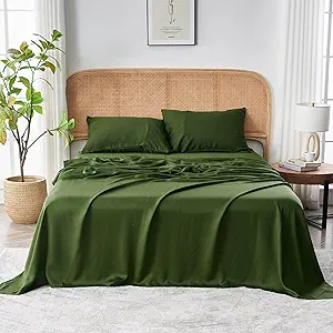 Sijo AiryWeight Tencel Sheet Set, 100% Lyocell Derived from Eucalyptus, Buttery Soft, Architectural Digest 2022 Best Cooling Sheets Winner, 1 Top Sheet Only (Forest, Full/Queen)