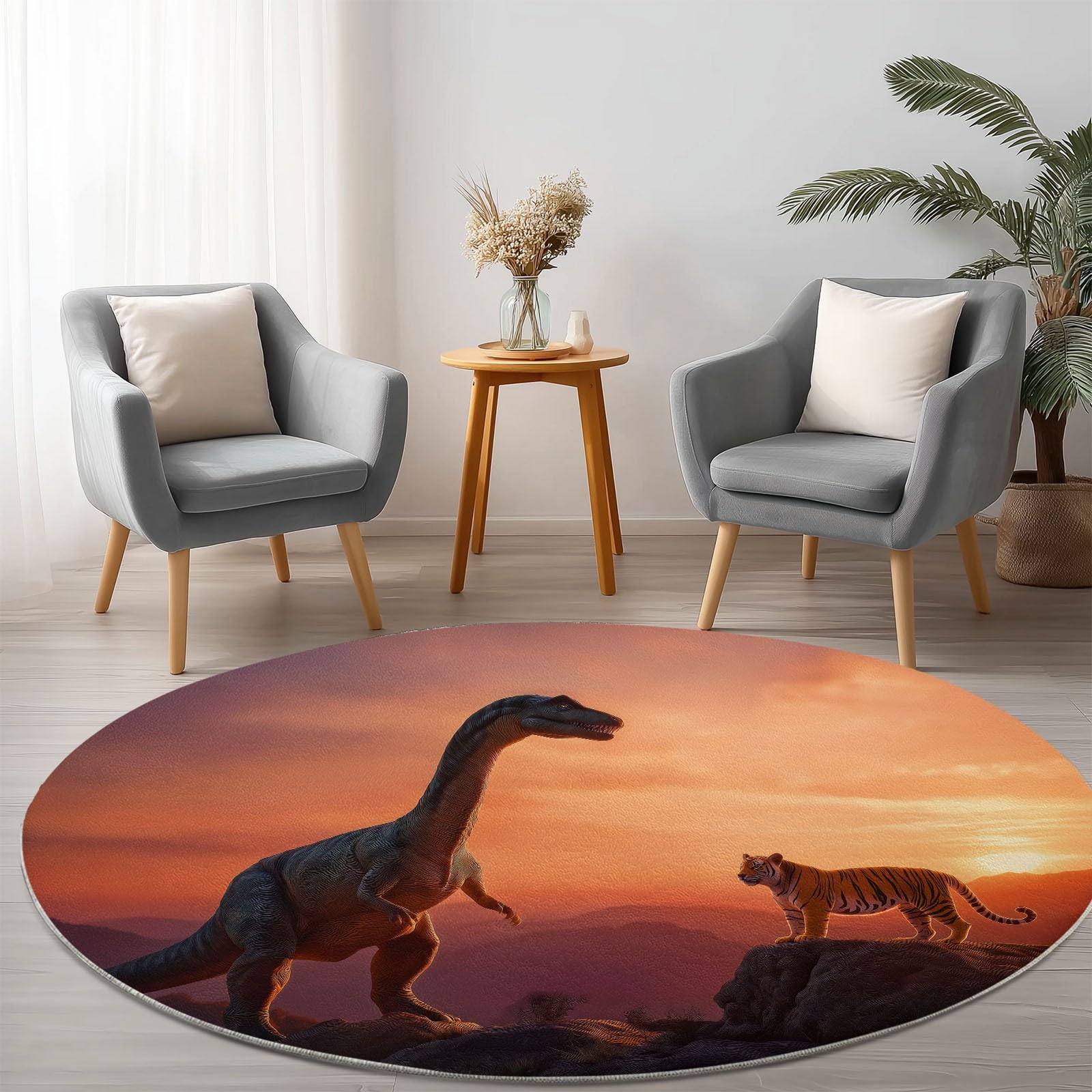 Tapis de salon rond antidérapant pour éviter les glissades