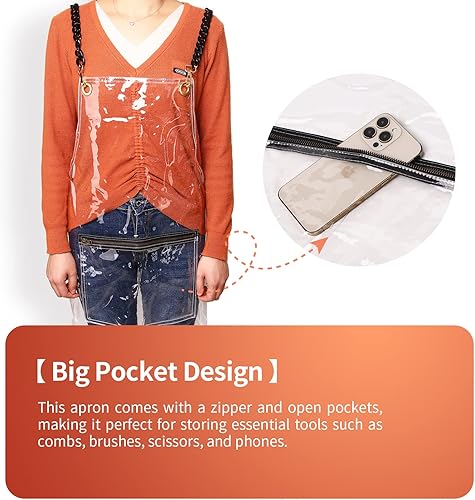 Miniatura 7 de Delantal transparente para estilista, delantal transparente e impermeable para peluquero o estilista de uñas