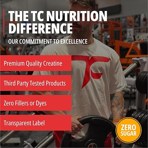Miniatura 7 de TC Nutrition Monohidrato de creatina en polvo de 0.18 oz (5 g), creatina pura en polvo para mayor fuerza, crecimiento muscular, mayor resistencia y