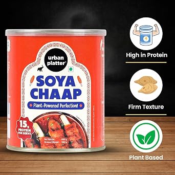 Urban Platter Soya Chaap | 28.22 Oz/800g | High Protein Plant-Based Meat Alternative | Ready-to-Cook | Ideal for Curries, Grills, Tikkas & Barbecue | Vegetarian Protein-Rich Food