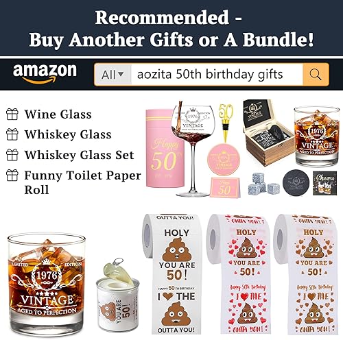 Miniatura 2 de Regalos de 50 cumpleaños para hombres, juego de vasos de whisky, decoraciones de cumpleaños 50, suministros para fiesta, aniversario de 50 años