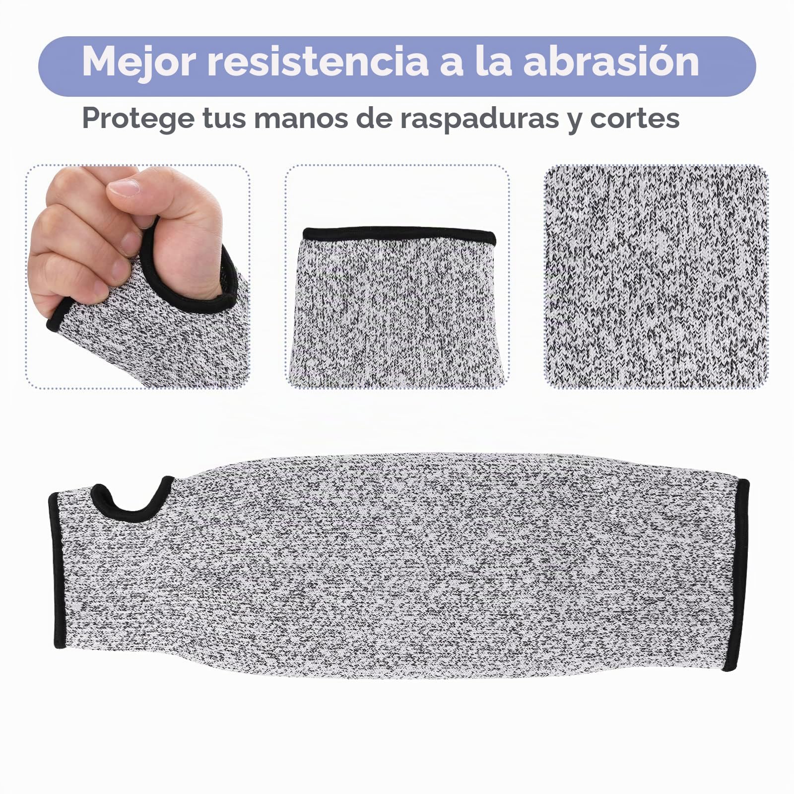 Mangas Protectora para el Antebrazo Nivel 5 Protección para el Brazo Evita Arañazos Manga de Trabajo de Punto con Orificio para el Pulgar Protección para el Brazo para Cocinar Tallar yHacer Jardinería