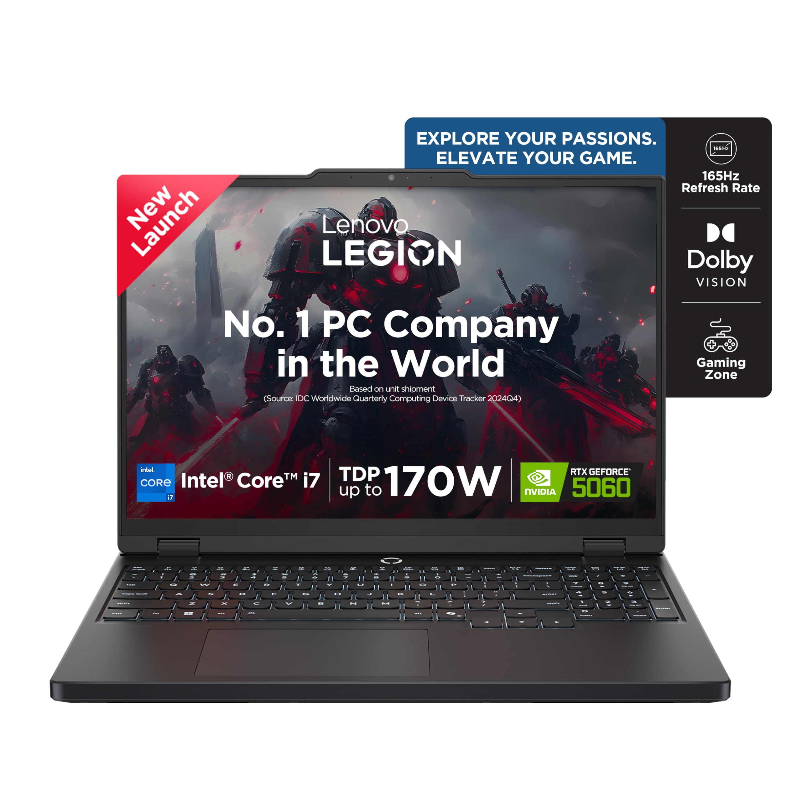 Lenovo Legion 5 2025 Intel Core i7-13650HX | NVIDIA RTX 5060 8GB (16GB RAM/1TB SSD/WUXGA IPS/165Hz/15.3" (38.8cm)/Windows 11/Office 2024+AI Now/Black/2.1Kg), 83LY00NCIN AI Powered Gaming Laptop