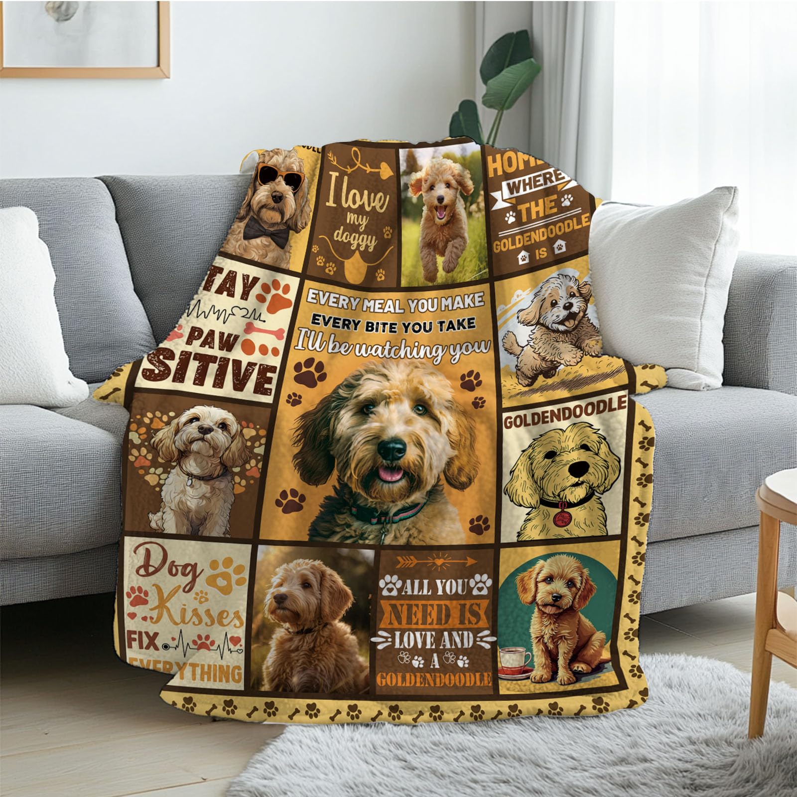 REETOOK Dog Blanket for Dog Lovers, Warm Flannel Blanket Gift for Kids and Teens, Cozy Pet Blanket, Birthday Gift Blanket for Teens, for Couch or Bed, Holiday, 40x50
