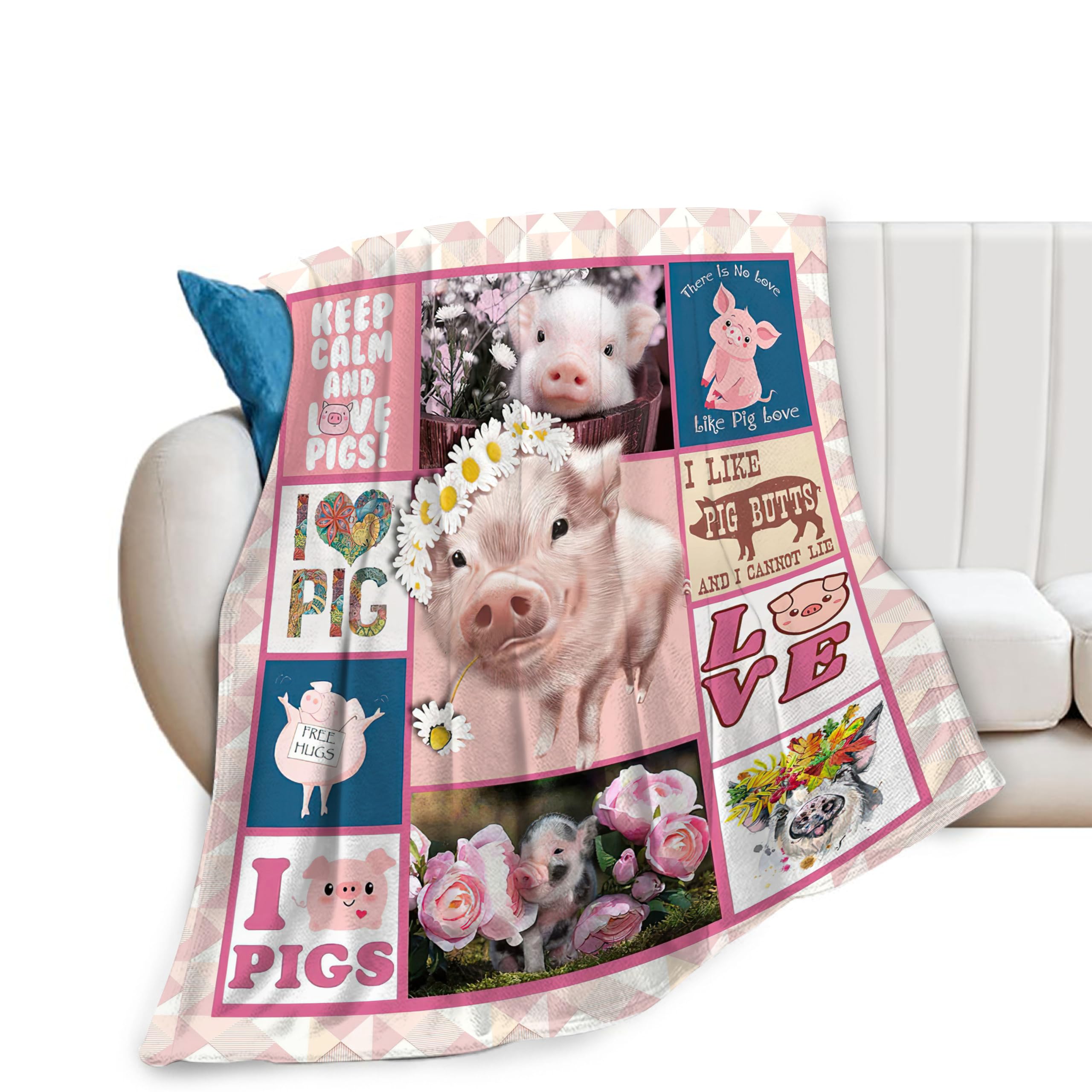 Cute Pig Blanket Piggy Decor Throw Blanket Super Warm Soft Plush  Lightweight Fleece Flannel Animals Blankets Gifts for Girls Baby Kids Women  Boys