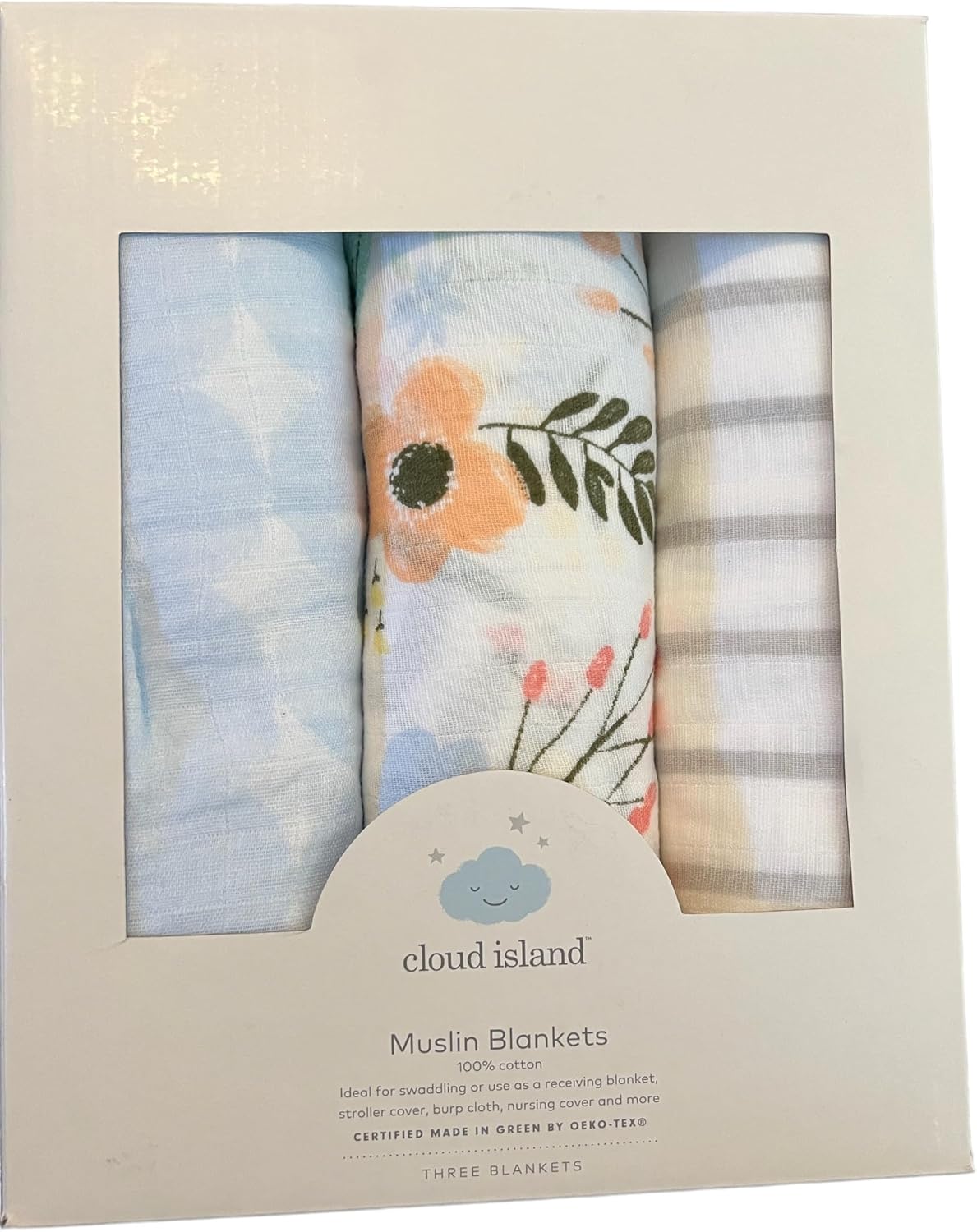 Cloud Island Muslin BaBy Swaddle Blankets Baby