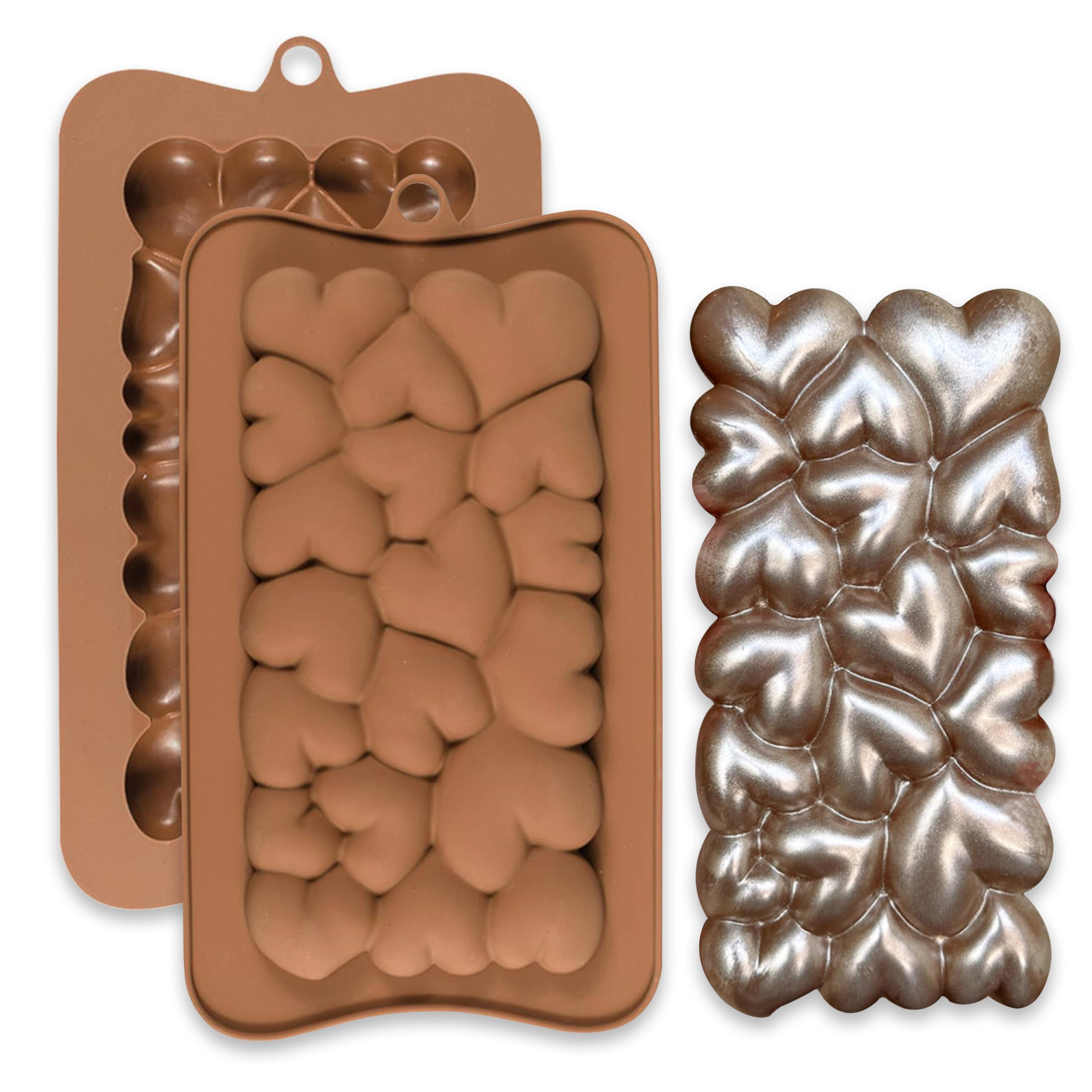 MoldBerry Heart Shape Squeezed Bubble Heart Bar Break Apart Cadbury Chocolate Mould, Sugar-Craft, Chocolate, Cake Decoration, Candy, Jelly, Gummy, Fondant, Baking DIY Silicone Mould (Pack of 1) (B0CTXB1NVH) Amazon Price History, Amazon Price Tracker
