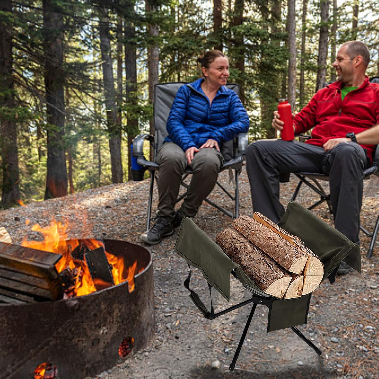 薪ラック,写真 薪ラック取り外し可能な薪収納ブラケット | キャンプ ピクニック バーベキュー用 屋外 屋内 薪 オーガナイザー P