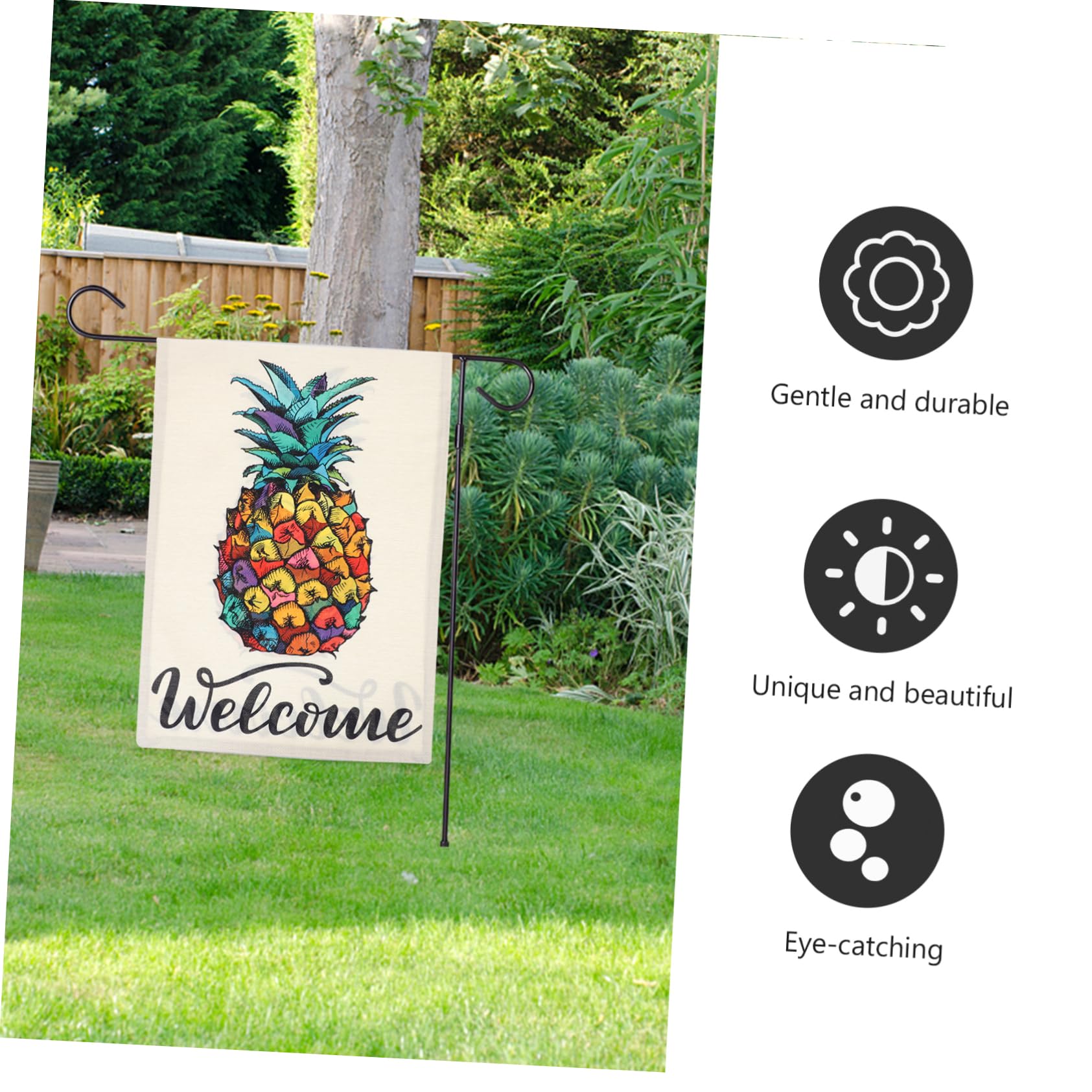ibasenice 5 Stück Gartenfahne Gartendekoration Im Freien Ananas-dekoration Für Den Außenbereich Gartenflaggendekorationen Garten Hof Flagge Saisonale Gartenflagge Flachs