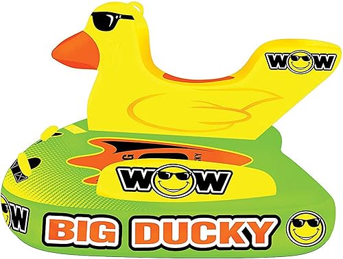 Miniatura 2 de WOW Sports Tubo de cubierta remolcable Big Ducky para navegación - 1-3 personas 510 libras de capacidad - Tubo inflable para deportes acuáticos -